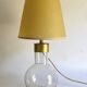 Glass lamp, brass, 2 M fabric cable, 50s lampshade
