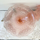 Vintage pink depression glass standing cut 50s