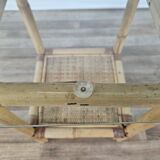 Wicker coffee table with glass top
