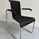 6 black tubular chairs design by Axel Bruchhäuser model D20 bauhaus