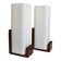 Pair of Louis Kalff wall lights, teak opalines from the 50s/60s.