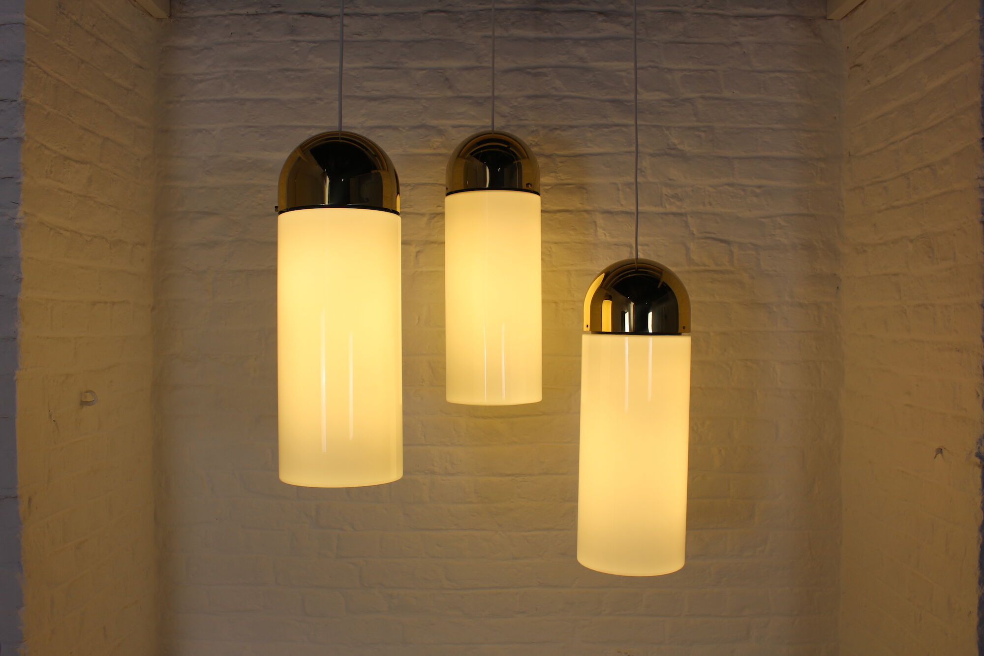 Large brass hanging Limburg glass