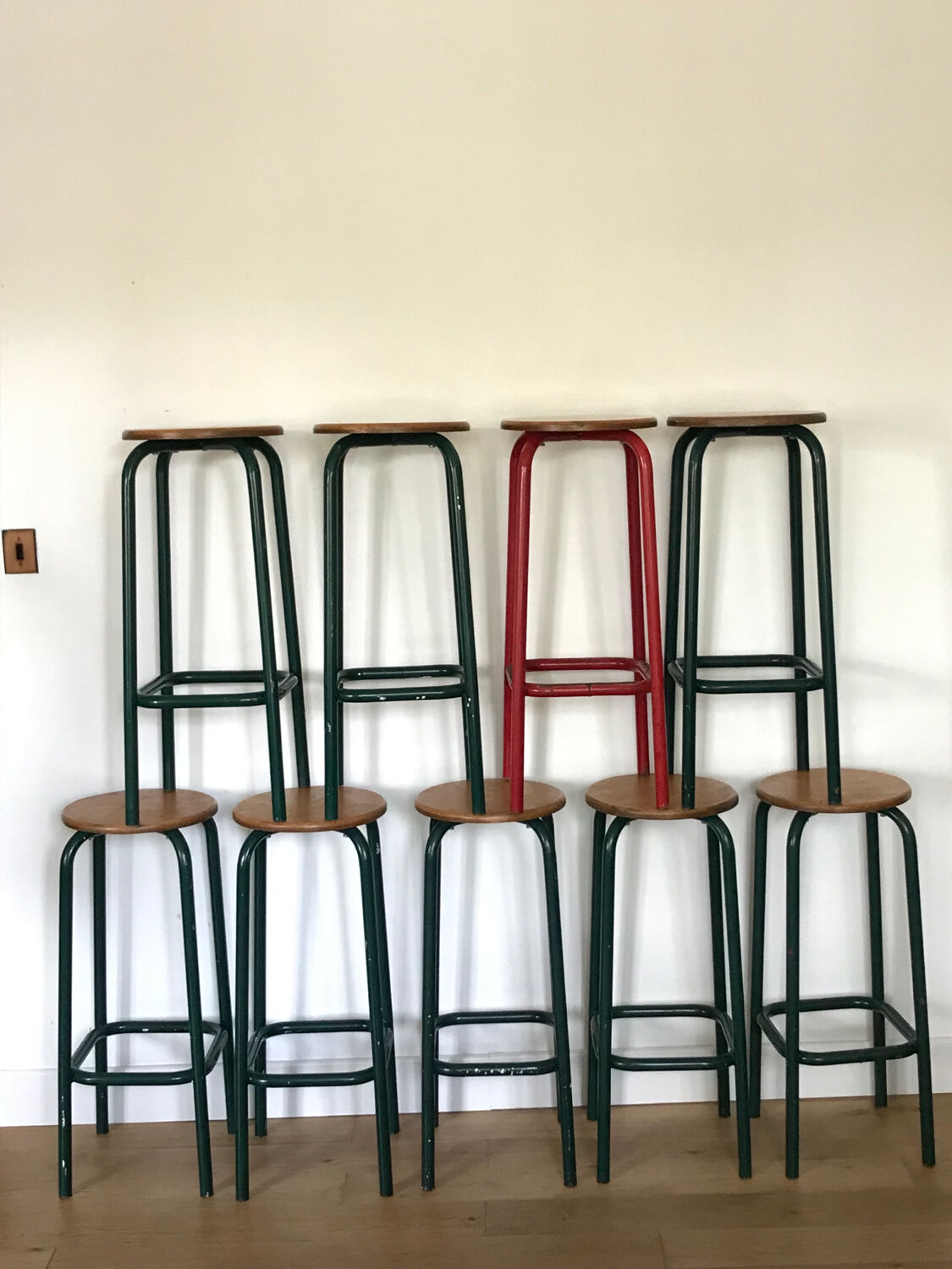 Set of 9 bar stools