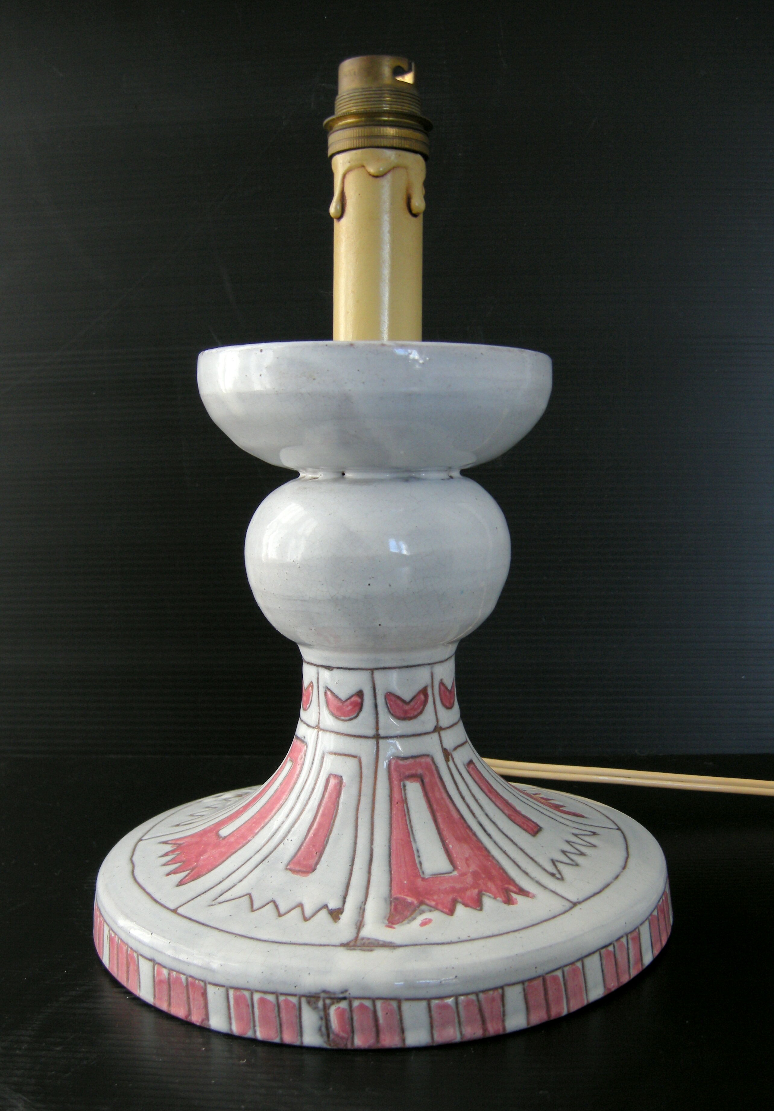 Vintage ceramic lamp foot 1950