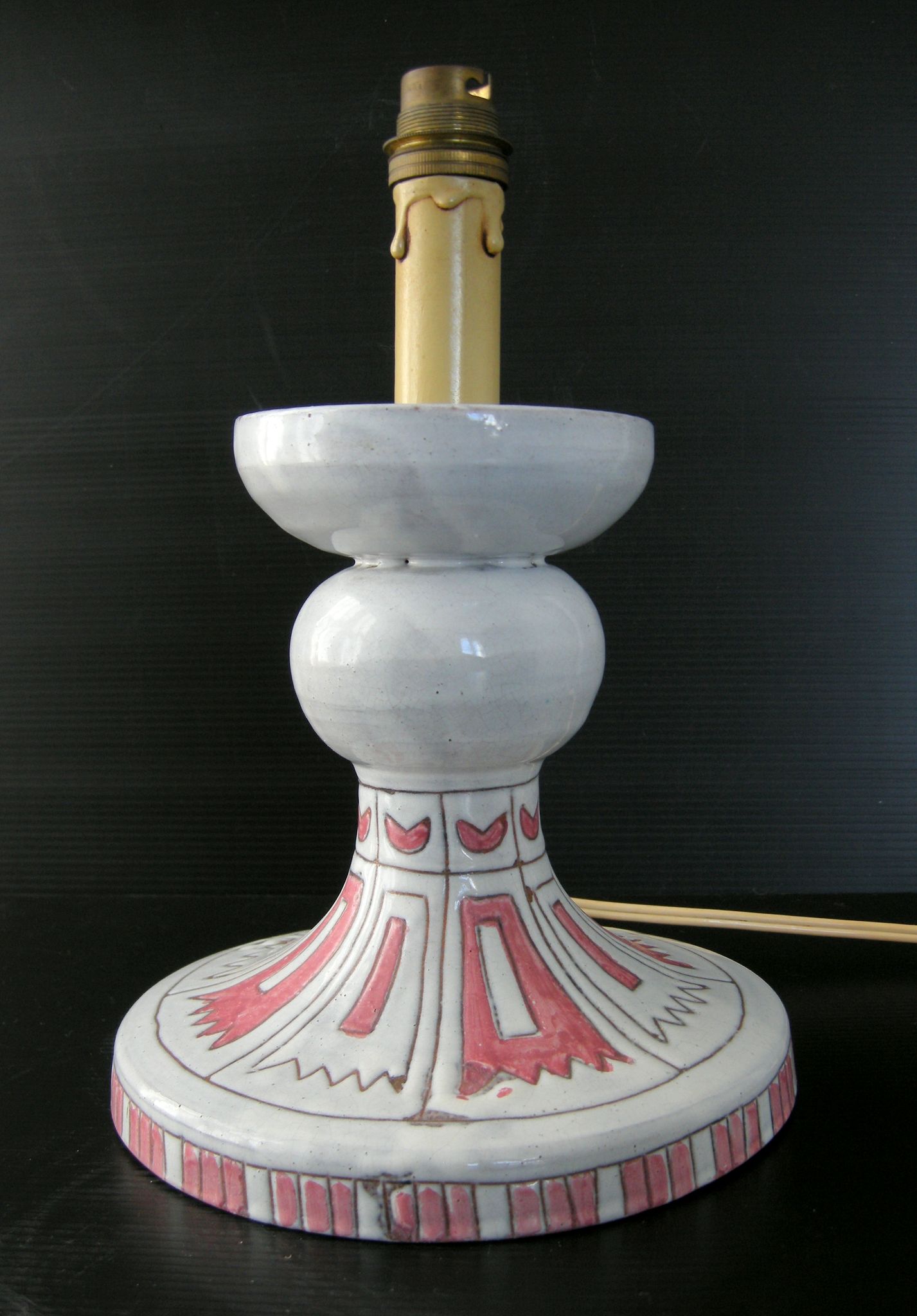 Pied de lampe vintage céramique 1950