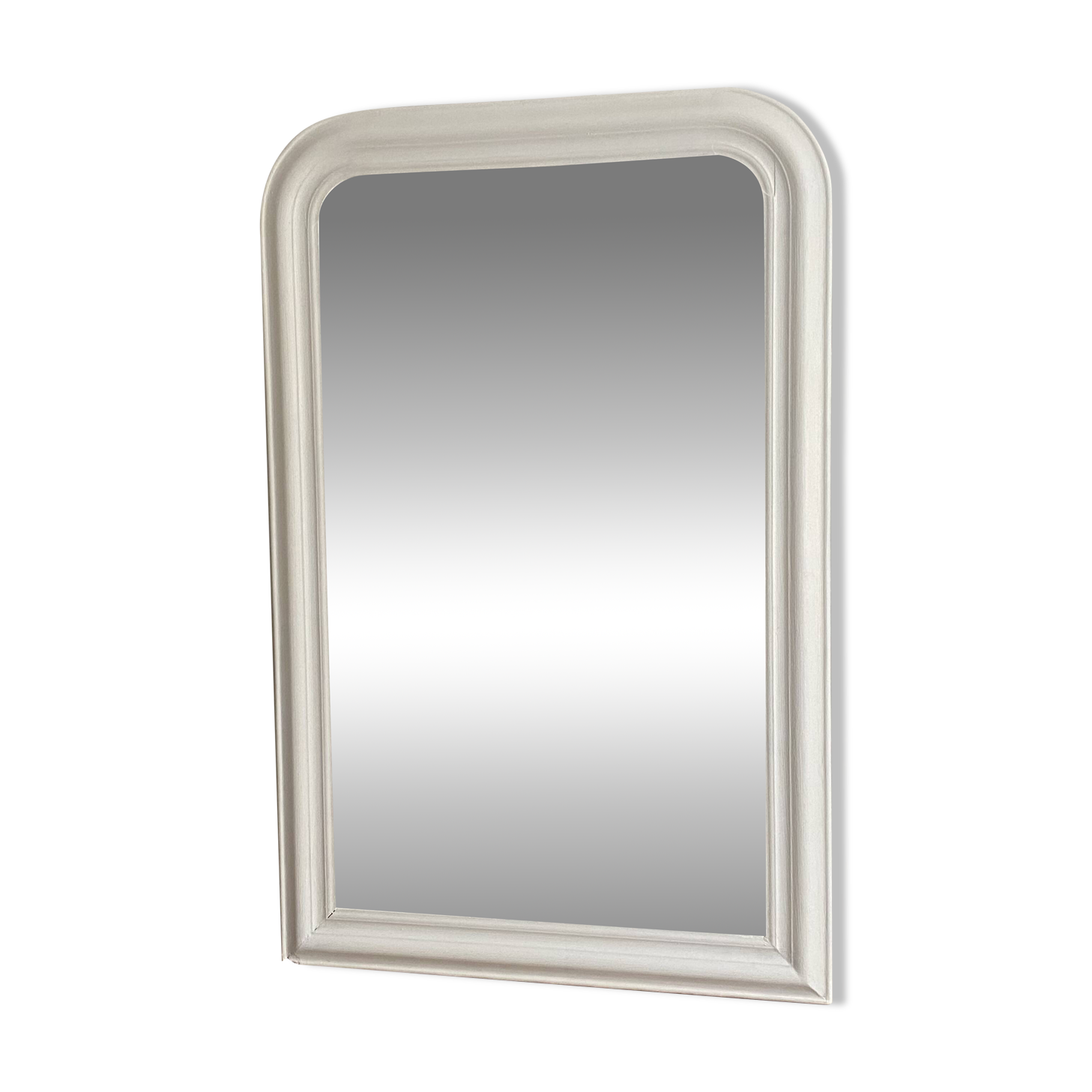 Miroir Louis Philippe fin 19ème. Blanc. 105x68.