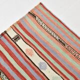 5x8 Orange & Red Striped Vintage Kilim Rug, 173x255Cm SK 32784