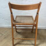 Vintage folding chair wood and caning