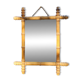 Miroir bois tourné façon bambou années 30