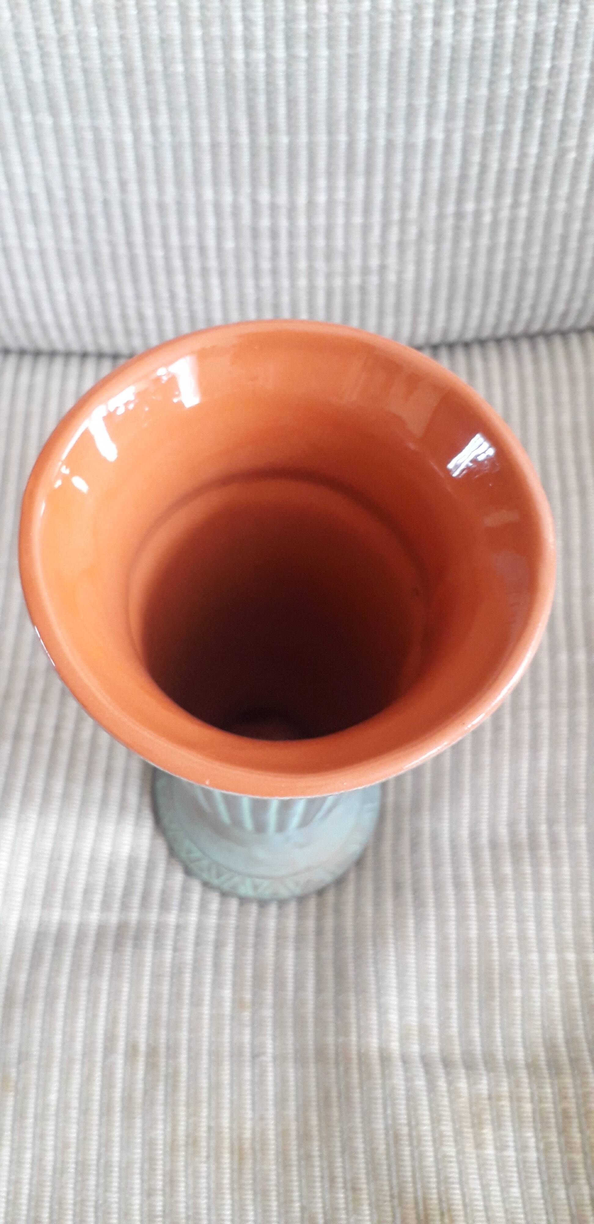 Vintage ceramic vase with original decoration