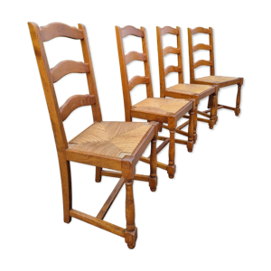 4 chaises paillées