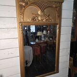 Art Deco gilded trumeau, bevelled mirror