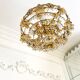 Exceptional vintage chandelier in Murano style crystal, orange, brass.