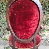 Louis XV armchair in mahogany and red velvet