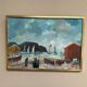 Original Swedish Oil on Canvas – “Coastal Village” by Eric Lo – Signed – Vintage & Framed