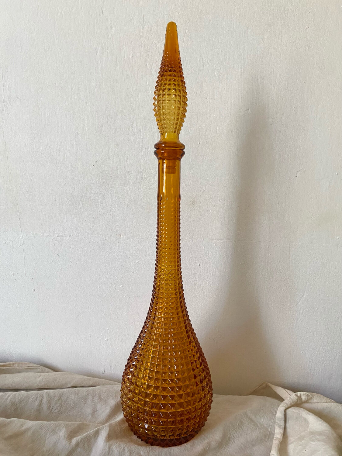 Carafe italienne Empoli pointes diamant 1970