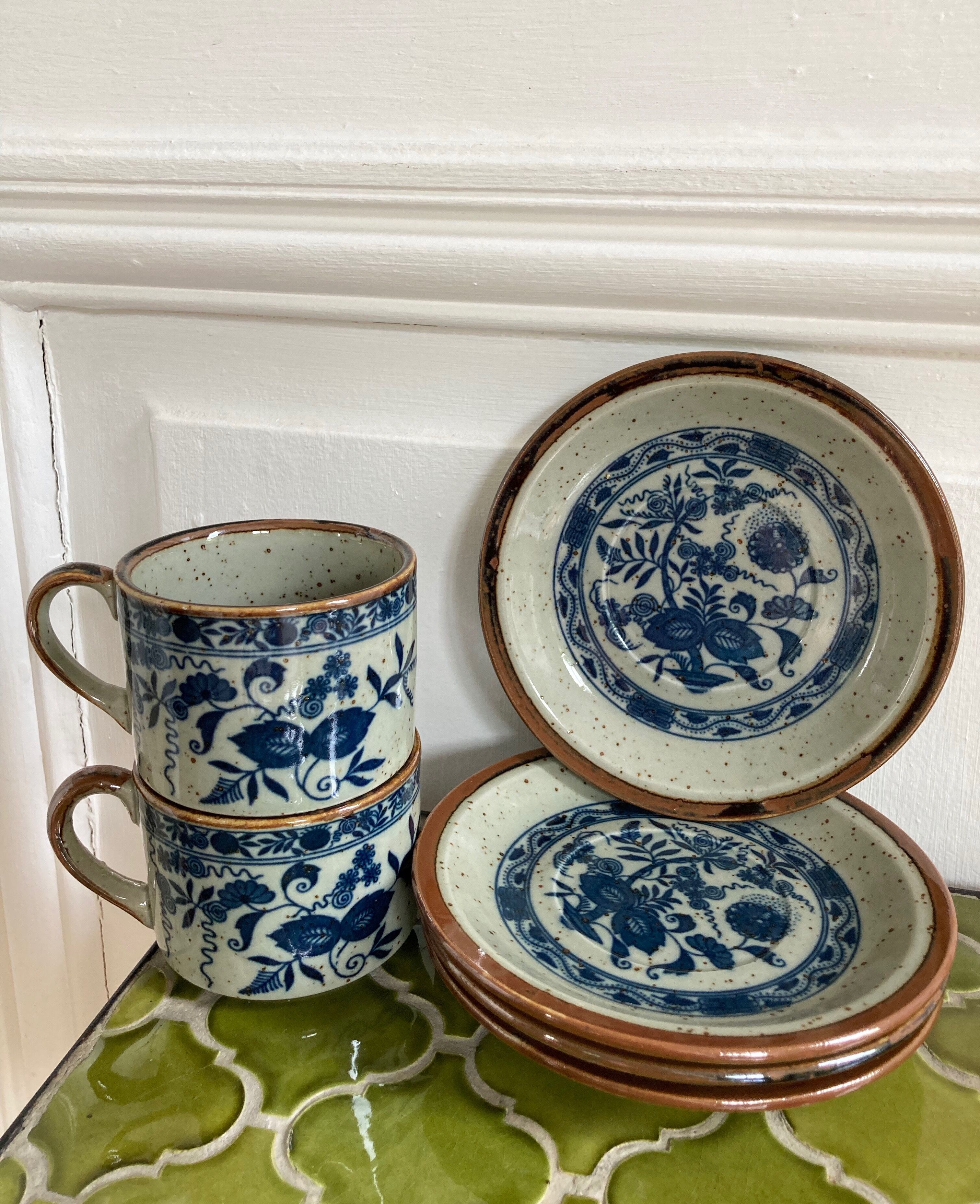 Flowerstone cups and plates