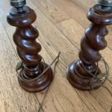 Turned wooden lamp bases