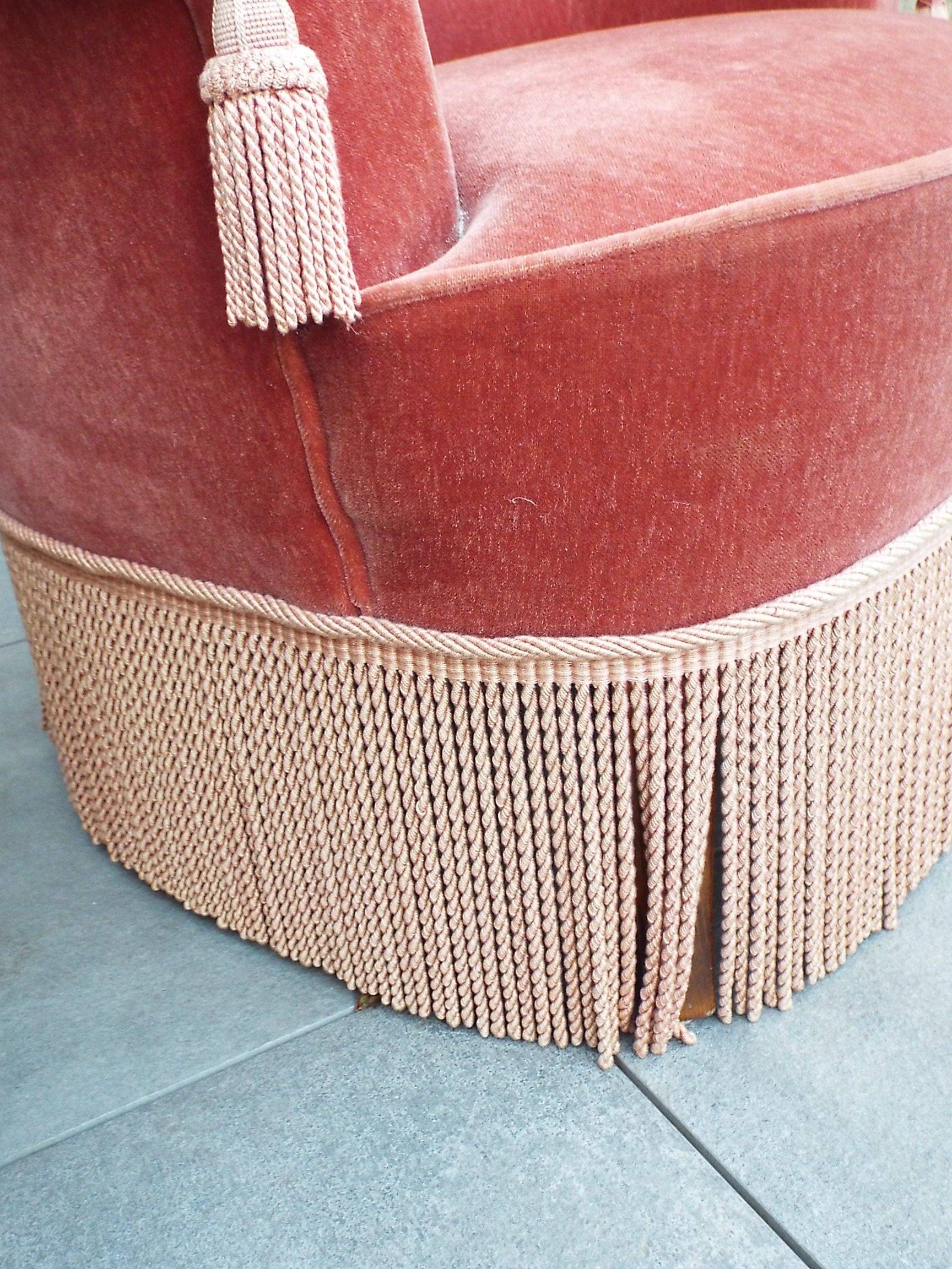 Paire de fauteuils crapaud velours