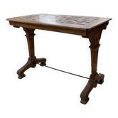 Table bistrot en noyer et carrelage 1890