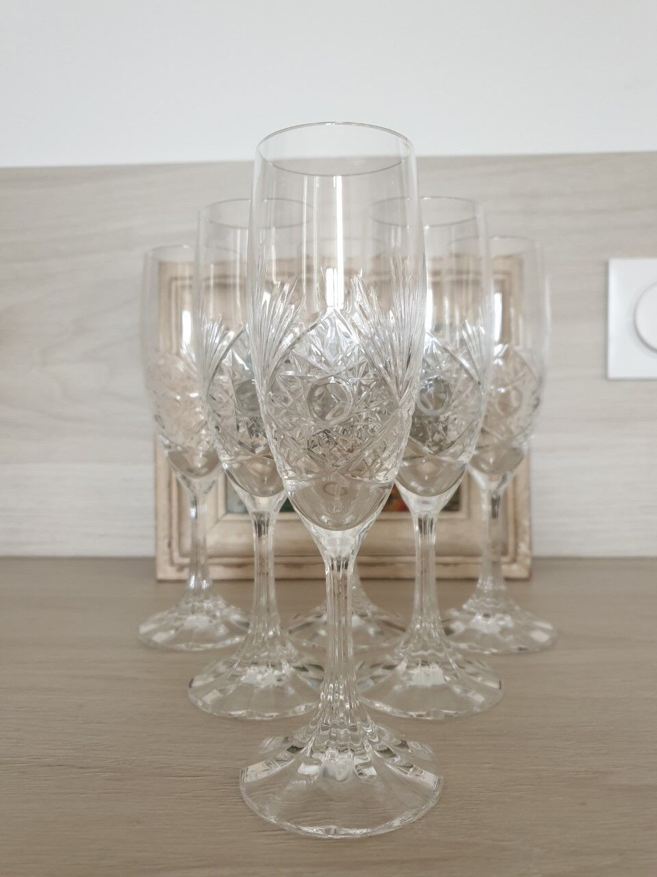 Klein crystal champagne flutes