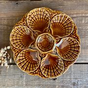 6 Sarreguemines oyster plates France in a slip