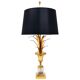 Lampe de table Hollywood Regency feuille d'ananas en laiton doré et verre, France, années 1970