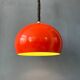 Big vintage red metal space age pendant lamp