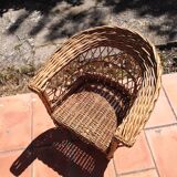 Vintage rattan children's armchair 1960