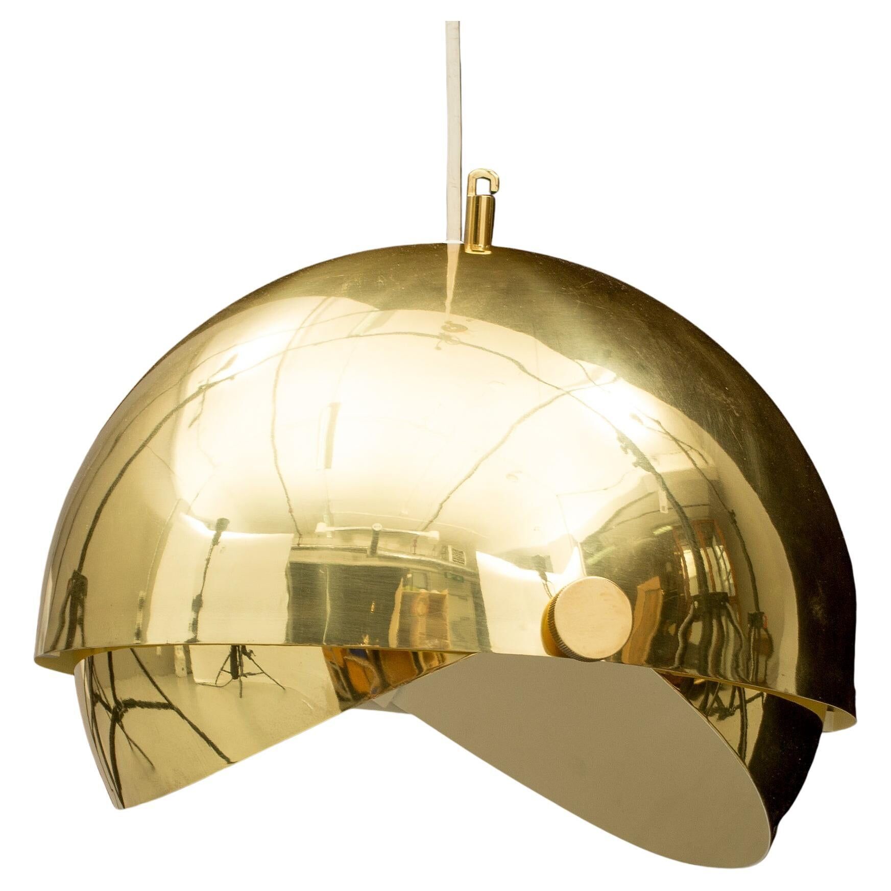 Adjustable spherical brass lamp by Münchner Werkstätten Germany 1970