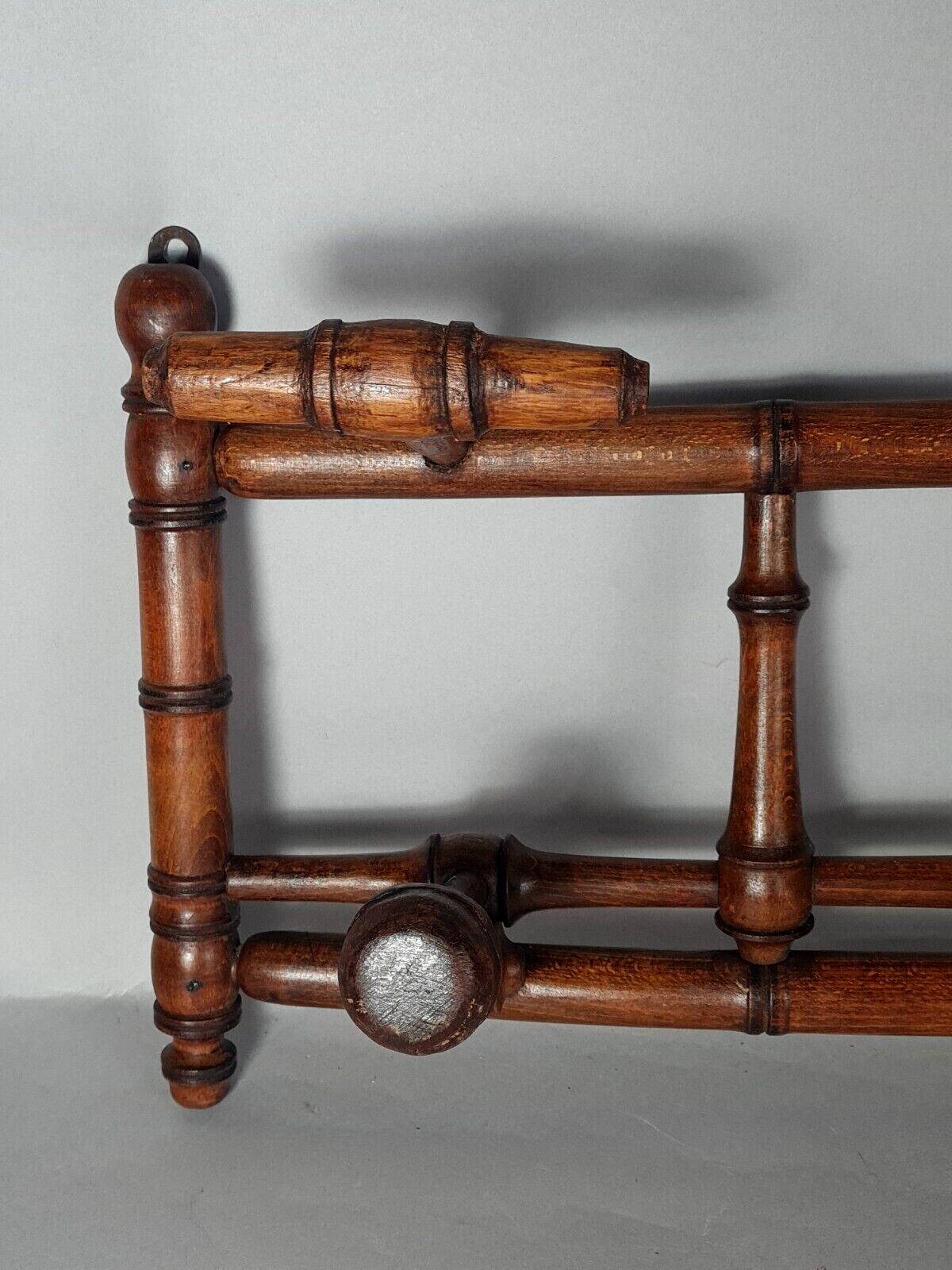Old wooden wall coat rack turned bamboo style Good condition SB907