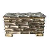 Maison Baguès silver-plated faux bamboo box, France, circa 1960s