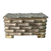 Boîte en faux bambou plaqué argent Maison Baguès, France, vers les années 1960.