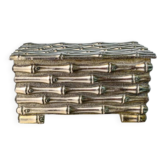 Maison Baguès silver-plated faux bamboo box, France, circa 1960s