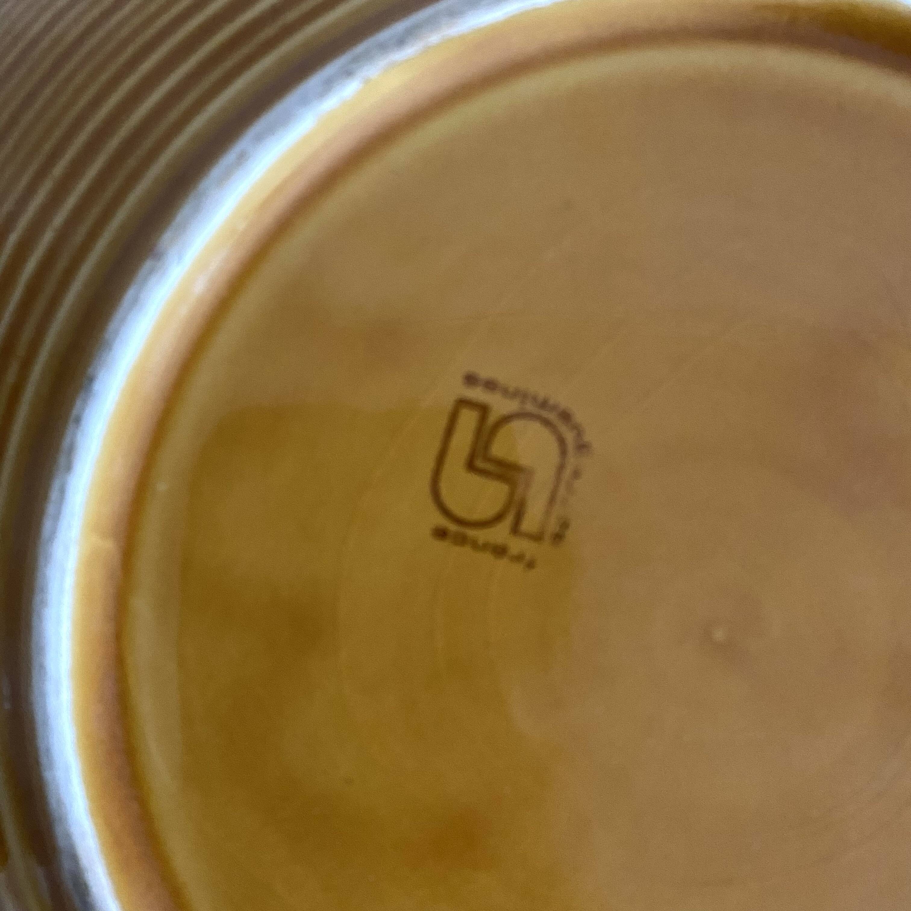 Large round Sarreguemines slip dish with fruit decoration