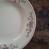 Saint-Clément round dish – floral horns of plenty decoration – 1960s