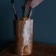 Vase pot for brushes and pencils in marble or onyx.