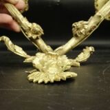 Large pair of Louis XVI style sconces from the 19th century - gilded bronze