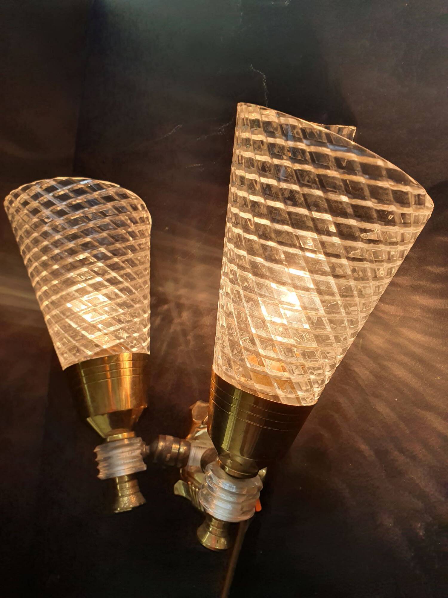 Pair of double light wall sconces from the 1960s.