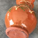 Vintage pitcher in glazed terracotta and polychrome décor