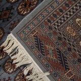 Traditional Hand Made Blue Wool Area Rug- 124x180cm