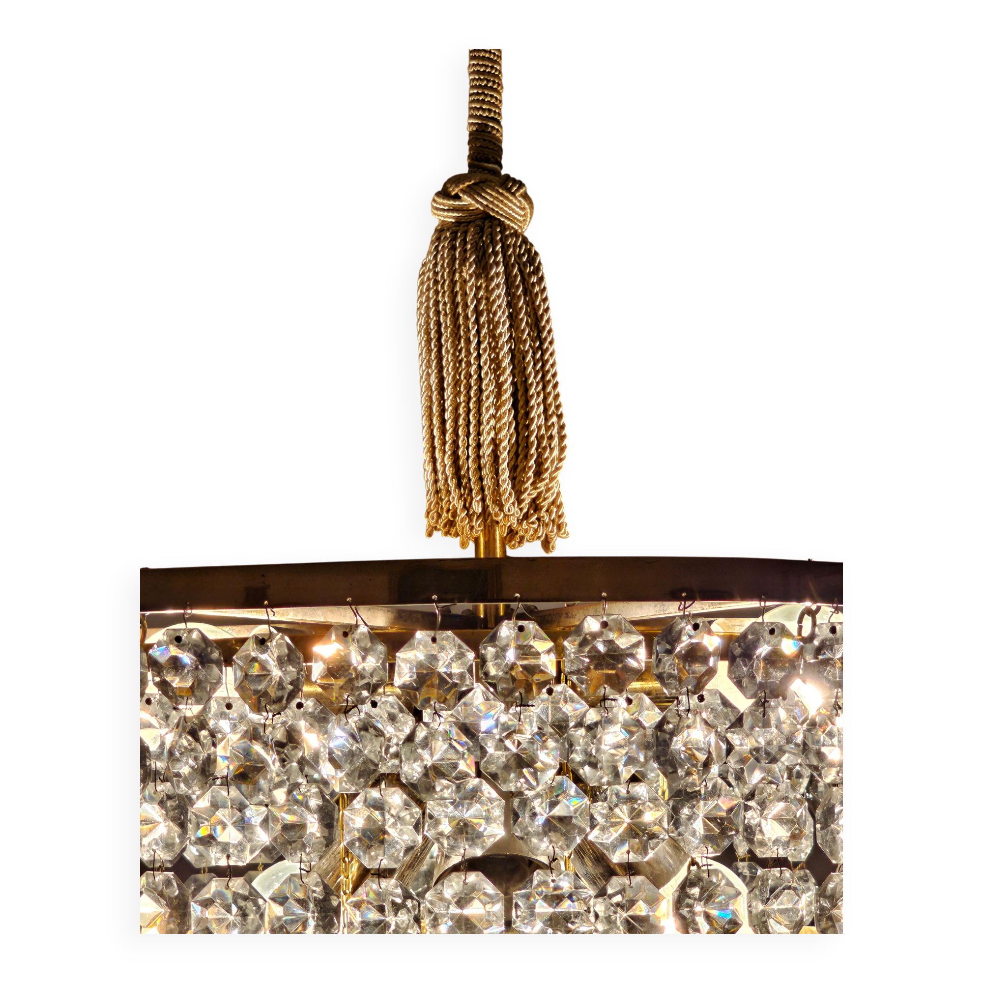 Mid-Century Modern crystal chandelier attributed to Bakalowits.