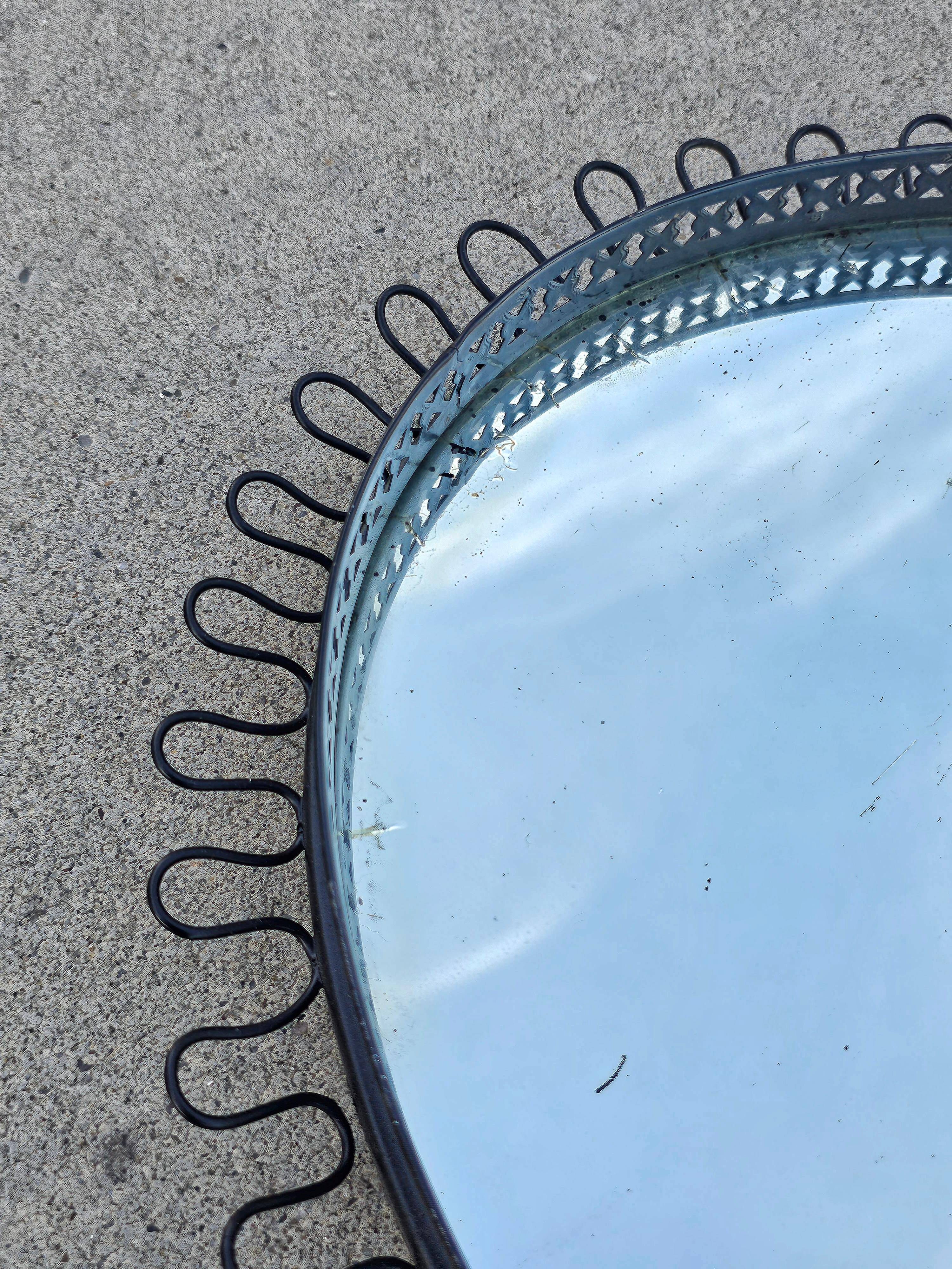 Oval Sun Mirror Mid Century Modern Josef Frank 1960s