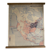 Vintage school map double-sided "South America / North America"
