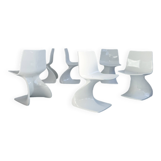 Set of 6 Naila chairs by Christian Adam for Newform Italy, circa 71