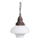 Opaline and Brass French Pendant Light
