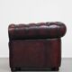 Grand fauteuil club Chesterfield en cuir de vachette rouge foncé