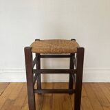 Old wood and straw stool