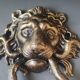 Heurtoir Porte Style Antique Lion/Serpents. En fonte patine vieil or