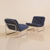 Pair of blue "666" armchairs by Kho Liang for Artifort 70's